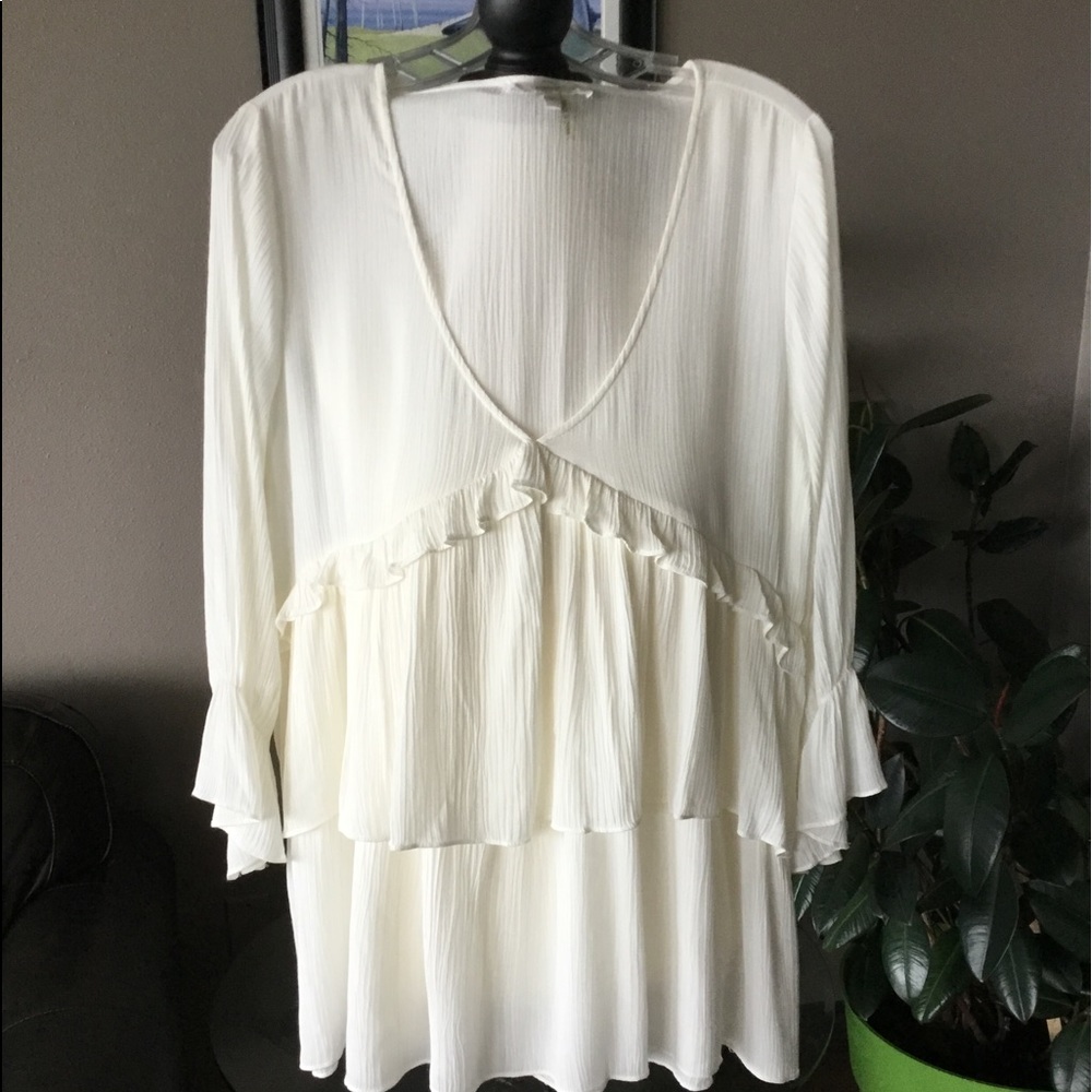 Entro ruffle neck blouse